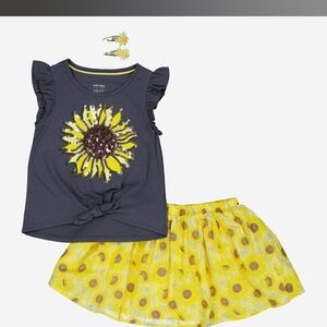 Sunflower Top and Skirt Set